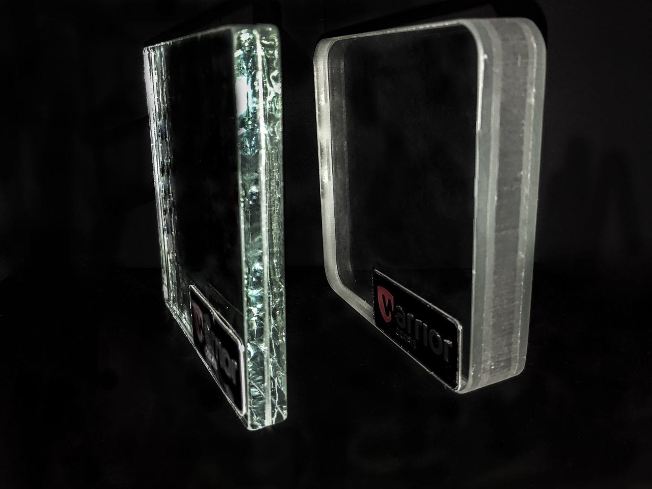 Anti-bandit Glass Sample next to LPS 1270 1,2,3 Glass Sample