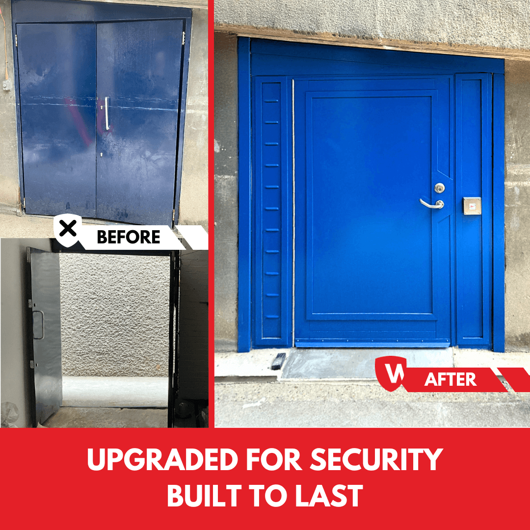 Warrior Doors stainless steel security doors installed at Barbican Estate, upgraded for long-lasting security and durability.