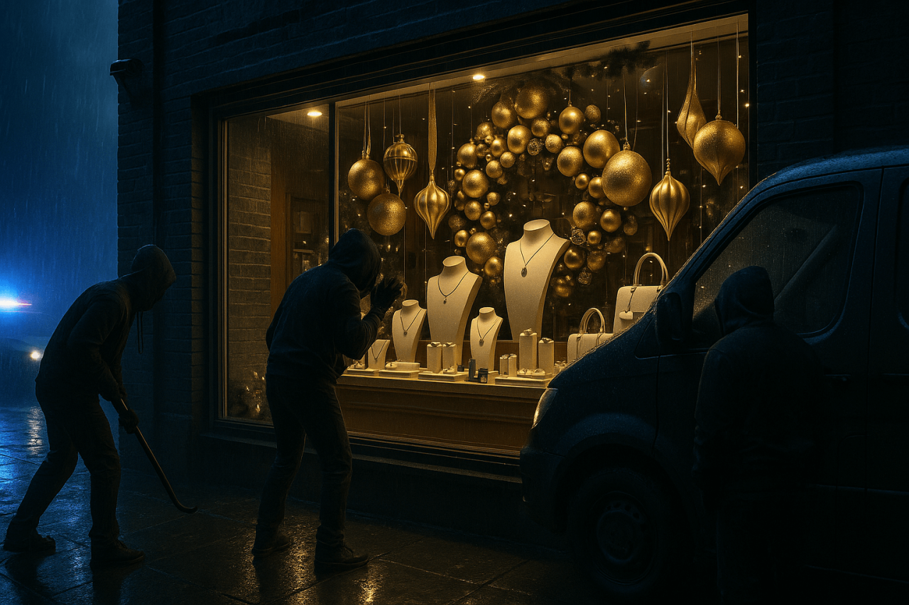 How to secure high value retail — festive shopfront security with stainless-steel doors by Warrior Doors.